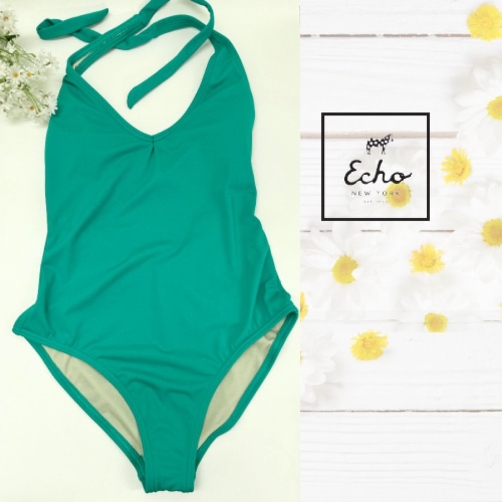 Echo New York One Piece Swimsuit Emerald Green Size 2